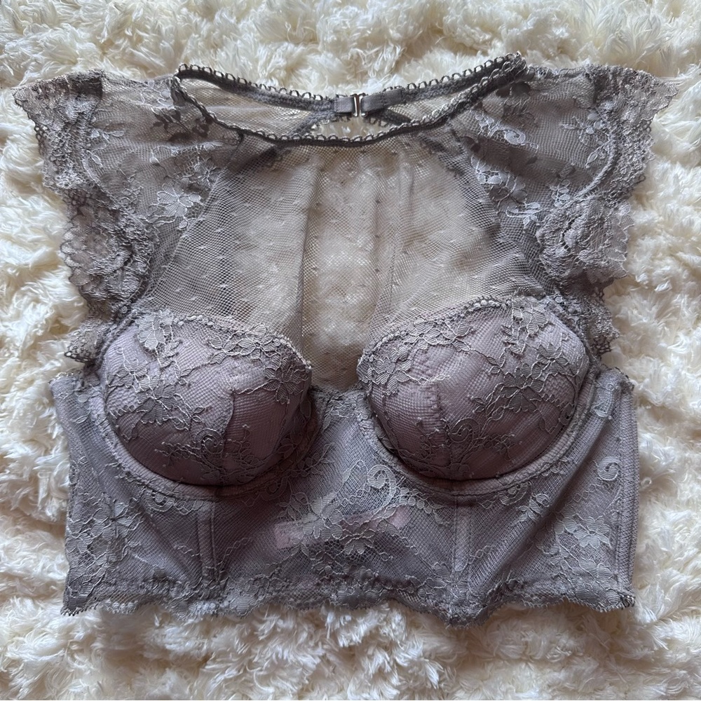 Victoria’s Secret High Neck Lace Demi Bra Dream Angels 34B